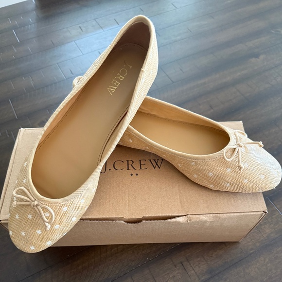 J. Crew Woven Polka-Dot Ballet Flats - Picture 1 of 2